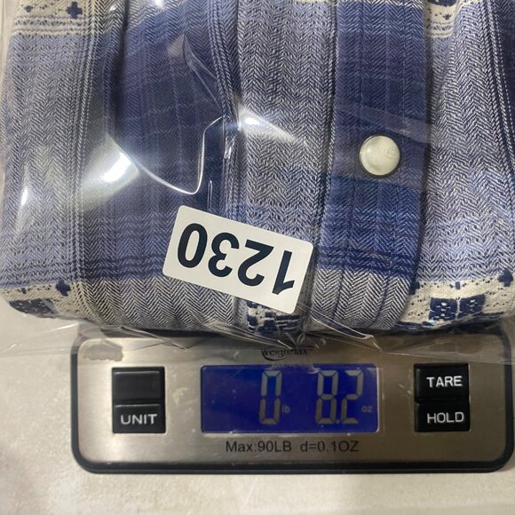 American Eagle Outfitters Snap Button Shirt Womens L Boyfriend Fit Plaid Blue We - Picture 10 of 10